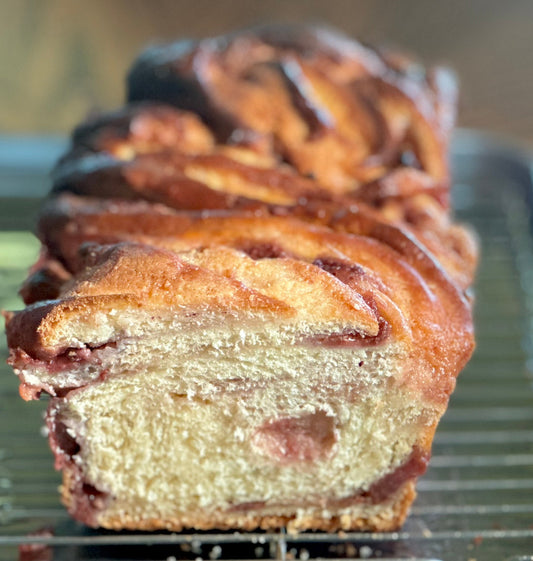 Strawberry Cream Cheese Babka Bread